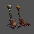 Vibrant 3D Scorpion Character Models With Detailed Bodies Sharp Claws And Colorful Tails