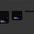 Modern Foldable Smartphones With Purple Screen Pattern And Sleek Design