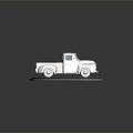 Vintage White Truck Model With Red Cross Symbol On Wooden Base