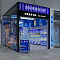 Modern Mall Shop Interior With Claw Machines Blue White Decor And Game Displays