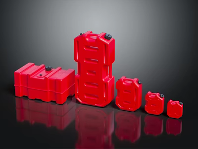 Red Plastic Storage Containers In Various Sizes For Equipment Storage Solutions 3d model