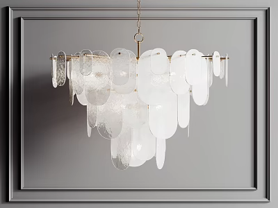 Modern Contemporary Chandelier With Clear Glass Circular Discs And Hanging Design 3d model