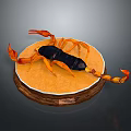 Scorpion With Orange Pincers Legs And Black Body On Round Base