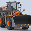 Modern Utility Loader With Orange Black Color Large Front Bucket And Big Tires