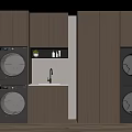 Balcony Cabinet Design With Washing Machine Dryer Sink And Storage Cabinets