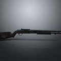 Tactical Hunting Shotgun With Wooden Stock Black Barrel And Metal Parts