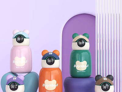 Byyball Cartoon Ear Insulated Water Bottles With Multiple Colors And Temperature 3d model