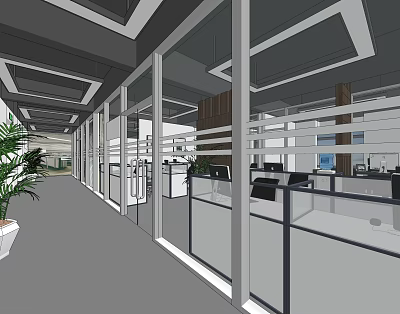 modern public office area office 3d model