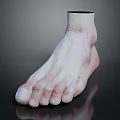 Realistic 3D Rendering of Human Ear with White Pink Hues and Black Background Reflection