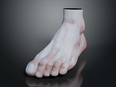 Realistic 3D Rendering of Human Ear with White Pink Hues and Black Background Reflection 3d model