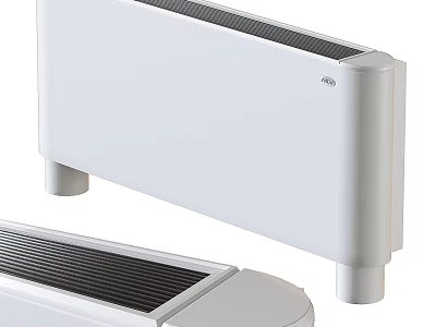 White Modern Air Conditioner Fan With Cooling Grille And Stand Legs 3d model