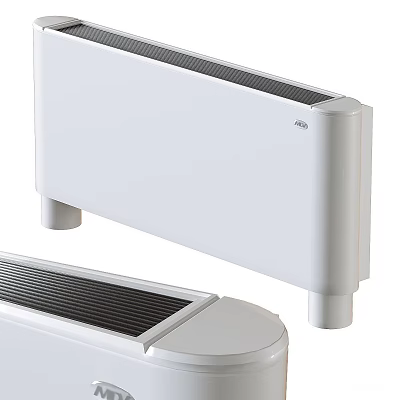 White Modern Air Conditioner Fan With Cooling Grille And Stand Legs 3d model
