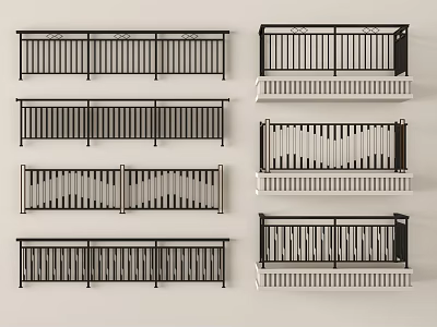 Variety Of Balcony Railing Designs For Home 3d model