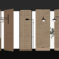 Middle ancient screen partition 3d model