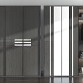 Wardrobe Combination Grey Wardrobe Combination Display Cabinet Storage Cabinet Grey Wooden Wardrobe 3d model