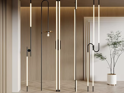 Modern Minimalist Wall Lights With Sleek Metal Frames And Warm LED Glow For Interior Design 3d model
