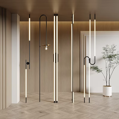 Modern Minimalist Wall Lights With Sleek Metal Frames And Warm LED Glow For Interior Design 3d model