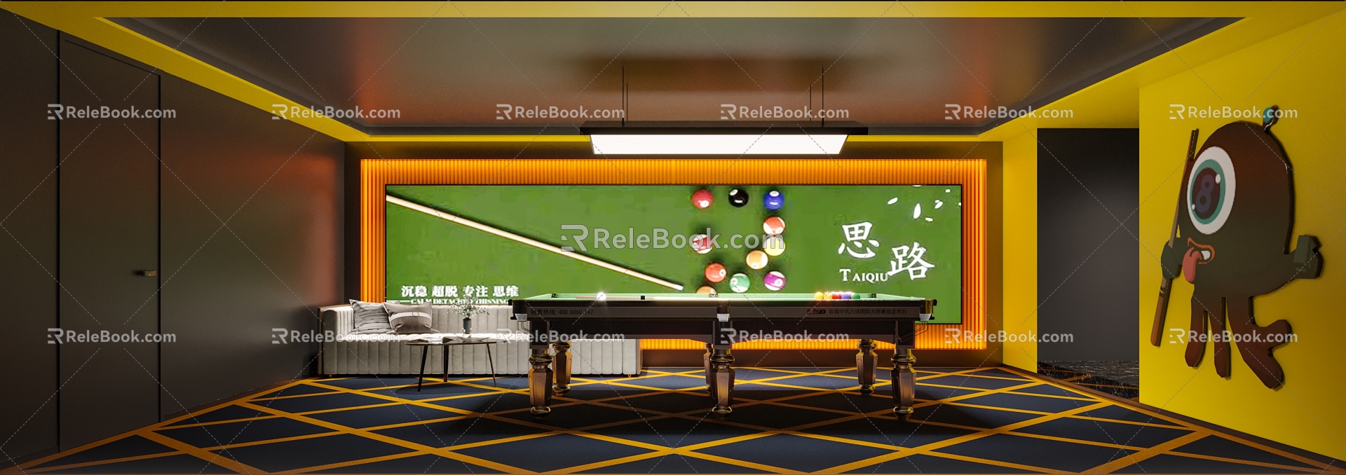 Billiard room 3d model