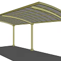 Various Outdoor Canopy Designs With Different Colors And Column Frames 3d model