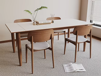 Modern Dining Table and Chair 3d model
