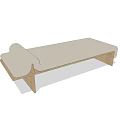 Modern Upholstered Sofa Bench With Wooden Frame And Beige Cushion Design