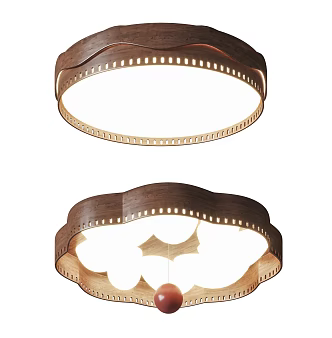 Quiet Ancient Ceiling Lamp Round Ceiling Lamp Wooden Ceiling Lamp Room Chandelier Children's Lamp 3d model