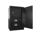 Secure Black Safe With Open Door And Two Lockable Drawers For Home Security 3d model