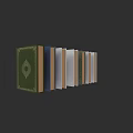 Neatly Arranged Colorful Spined Books and Magazines with Classic Green Cover