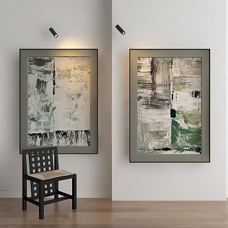 Abstract Hanging Paintings 3d model