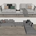 Modern corner sofa multiplayer sofa 3d model