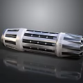 Silver Metallic Mechanical Sleeve With Holes Stripes And Geometric Design