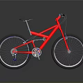 Stylish Red Mountain Bicycle With Black Tires Saddle And Silver Frame