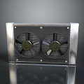 Silver Dual Fan Household Ventilation Device with Metal Enclosure and Efficient Airflow