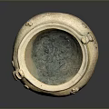Ancient Artistic Carved Pottery Jar With Intricate Patterns And Decorative Handles