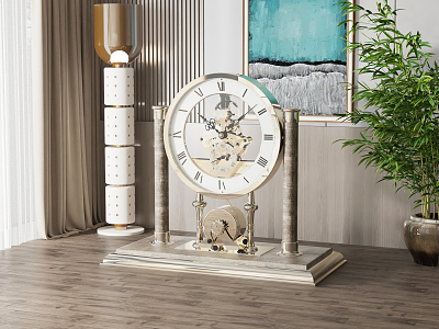 Light Luxury Clock Partition 3d model