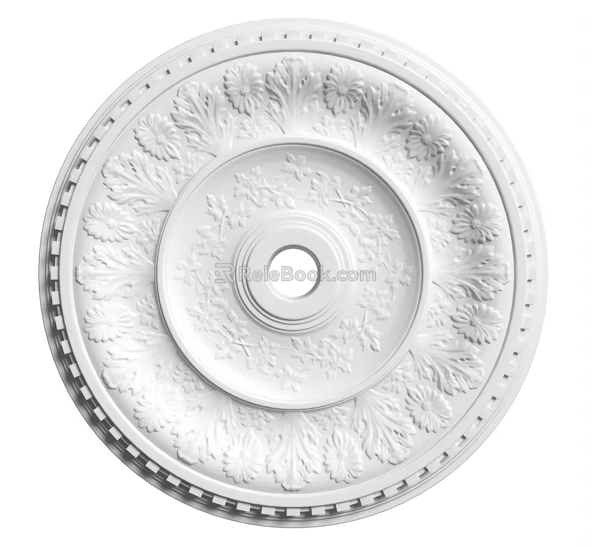 European-style lamp panel gypsum component carved 3d model