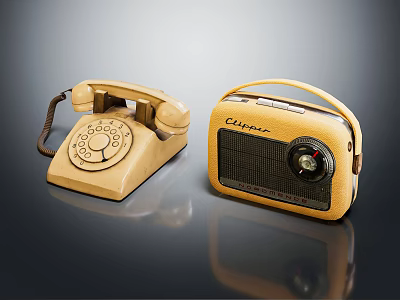 Vintage CUPID Headphones And Speakers Featuring Classic Retro Design Look 3d model