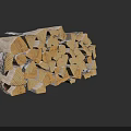 Natural Stacked Hardwood Logs For Home Heating And Fireplace Use