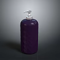 Purple Diamond Pattern Home Daily Necessities Bottle With Silver Pump Dispenser