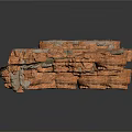 Layered Red Rock Formation With Textured Surface Gray Base And White Specks