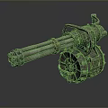 Browning Machine Gun Browning Gatling White Machine Gun Machine Gun Bullet Military 3d model