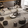 Modern sofa coffee table combination 3d model