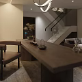 Modern Basement Living Area With Cozy Sofa Coffee Table And Decorative Shelves