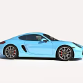 Blue Sports Car With Sleek Modern Design And Aerodynamic Body Shape