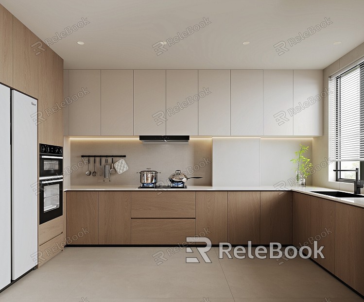 Log style kitchen U-shaped kitchen model