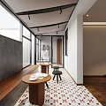 Cozy Café Interior Design With Wooden Counter Pendant Light And Bar Stools