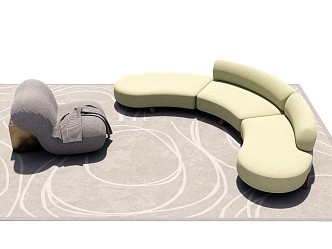 Modern Combination Sofa Arc Sofa 3d model