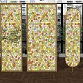 Modern partition colored glass screen partition 3d model