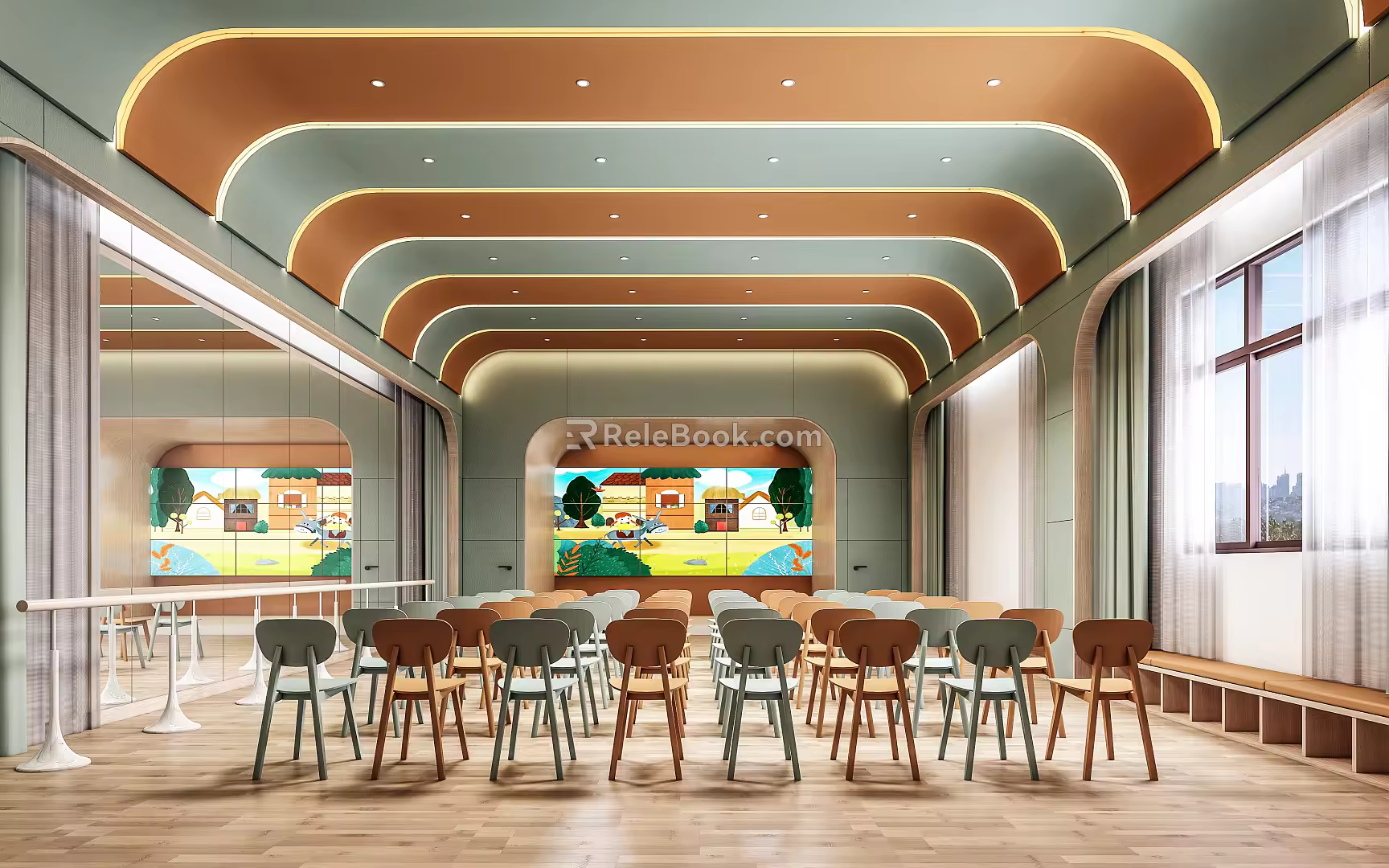 Modern kindergarten multi-function hall 3d model