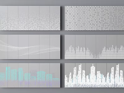 Modern Wall Paneling Designs With Diverse Textures Geometric And Abstract Patterns 3d model